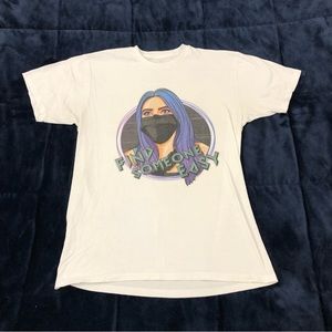 TeePublic “Find Someone Easy” Amine Girl Graphic White Gaming Tee Shirt Mens M.